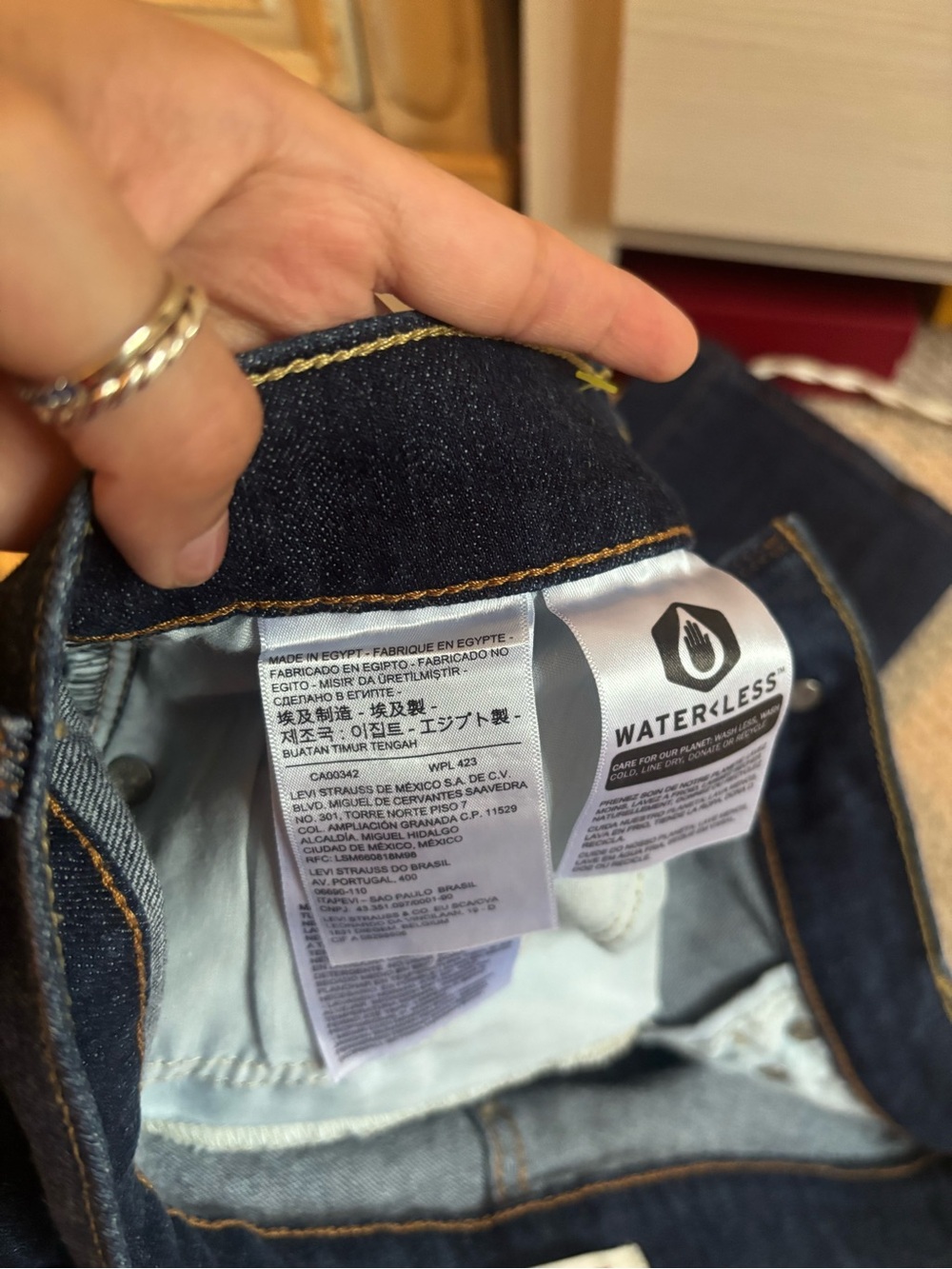 Levi's Women’s 505 Straight Dark Blue Jeans - Picture 13 of 16